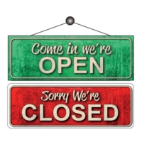 Colour Open & Closed Notice Sign 300mm x 105mm