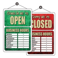 Open & Closed Business Hours Notice PVC Sign 300mm x 200mm