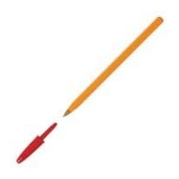 Bic Orange Fine Ballpoint Pens Red Ink Box of 20