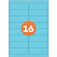 A4 Sheet Labels 16 per Sheet 1600 per Box Blue