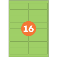 A4 Sheet Labels 16 per Sheet 1600 per Box Green
