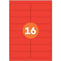 A4 Sheet Labels 16 per Sheet 1600 per Box Red