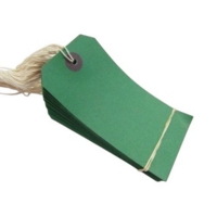 GREEN Strung Tags 120mm x 60mm Box of 250