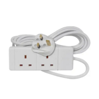2 Gang Extension Lead 5M White