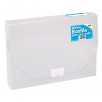 Clear 40mm Box File with Clip Closure SINGLE