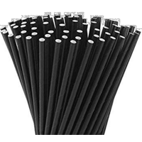 Black Full Size Paper Straws 6mm x 200mm Box of 250