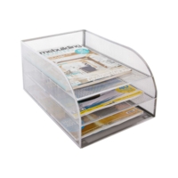 Wiremesh Assembled 3 Tier Letter Storage Tray Silver