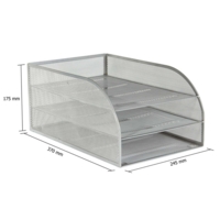 Wiremesh Assembled 3 Tier Letter Storage Tray Silver