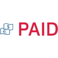 PAID Word Self Inking Red/Blue Ink Stamp
