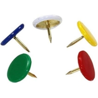 Assorted Colour Flat-Head Drawing Display Pins Tub 750
