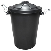 Outdoor Dustbin with Lid 80L Black