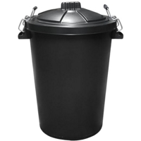 Outdoor Dustbin with Lid 80L Black