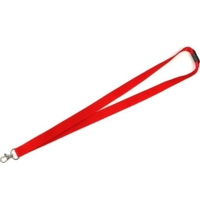Plain 20mm Lanyard with Hook & Breakaway Clip RED