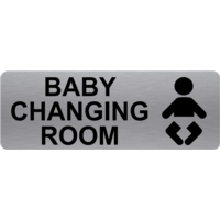 Baby Changing Room 45mm x 175mm Aluminium Look Sign