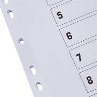 A4 White 1-12 Index Multi-Punched A4 Dividers