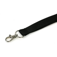 Plain 20mm Lanyard with Hook & Breakaway Clip BLACK