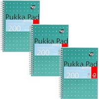 Pukka A6 Jotta Wirebound Metallic Notebook Pack of 3