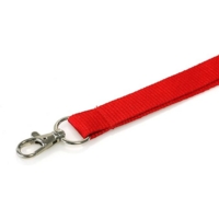 Plain 20mm Lanyard with Hook & Breakaway Clip RED