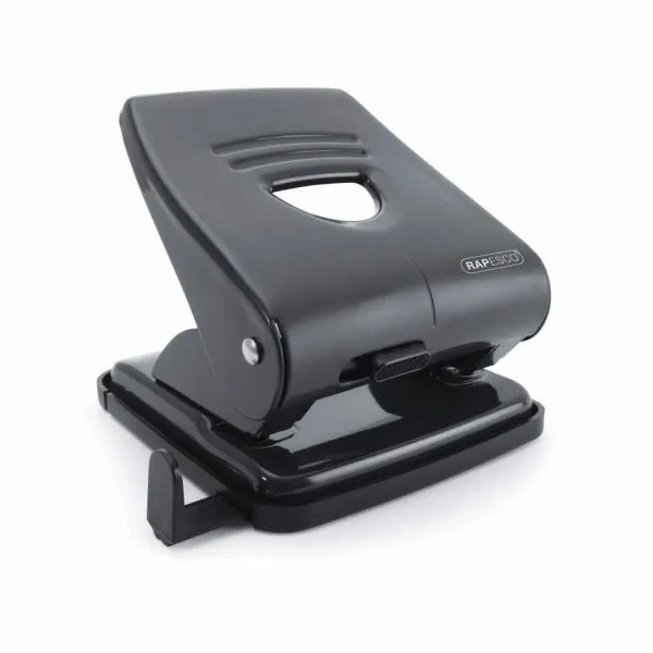 Rapesco 827 Metal 2-Hole 30 Sheets Black Hole Punch