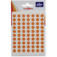 Circle Orange 8mm Labels Pack of 490