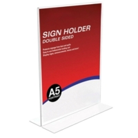Acrylic Desk Sign Holder Double Sided Size A5