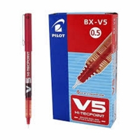 Pilot V5 Hi-Techpoint Rollerball Pen Red Box of 12