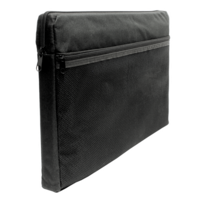 A4 Canvas Zip with Mesh Pocket Black SINGLE BAG
