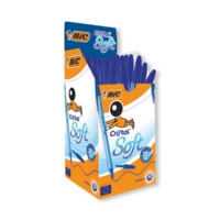 Bic Cristal Soft Ballpoint Pen Medium Blue Ink Box of 50