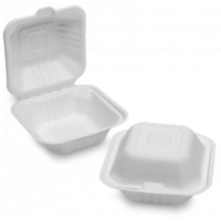 Bagasse Pulp 6  Burger Box Food Container Pack of 50