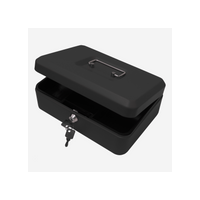 10" Steel Cash Box Black