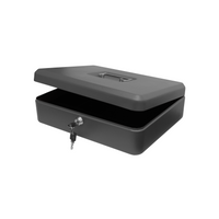 12" Steel Cash Box Black