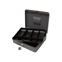 12" Steel Cash Box Black