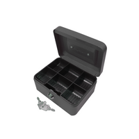 6" Steel Cash Box Black