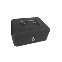 8" Steel Cash Box Black