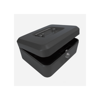 8" Steel Cash Box Black