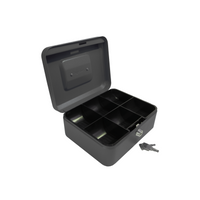 8" Steel Cash Box Black