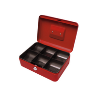 10" Steel Cash Box Red