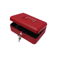 10" Steel Cash Box Red
