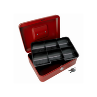 10" Steel Cash Box Red
