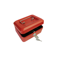6" Steel Cash Box Red