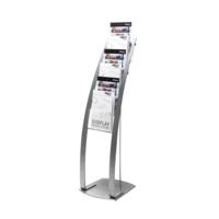Deflecto 6-Pocket Literature Floor Stand Silver