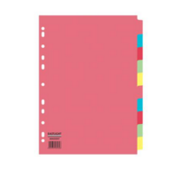 A4 Manilla 10-Part File Dividers Assorted Colours