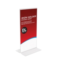 Acrylic Desk Sign Holder Double Sided DL (1/3 A4 size)