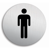 Gents Toilet Aluminium Look 100mm Circle Sign