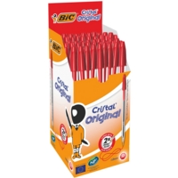 Bic Cristal Original Medium Ballpoint Pens Red Box of 50