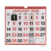 Wirebound Big Number Calendar 2026