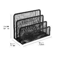 Wiremesh Desk Letter Organiser Sorter Black