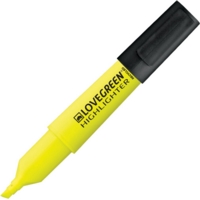 LoveGreen Recycled Highlighter LGHL05-1 Yellow Box of 10