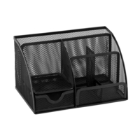 Wiremesh Desk Organiser Pen Holder Black