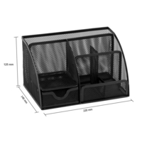 Wiremesh Desk Organiser Pen Holder Black